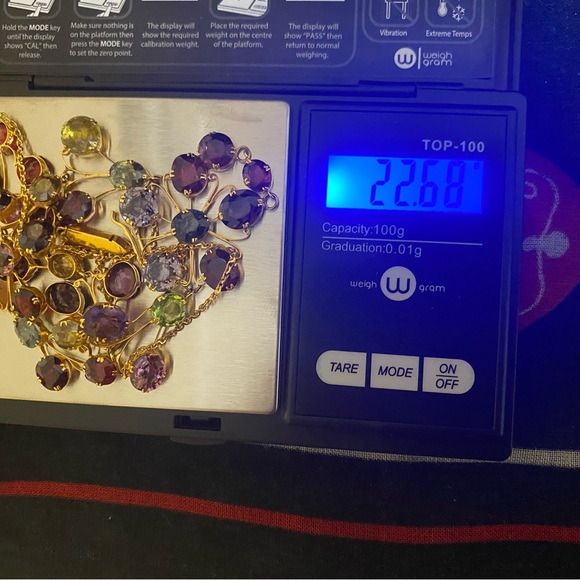 Natural Multicolor Spinel Designer Necklace in 18K solid gold New - Picture 12 of 13